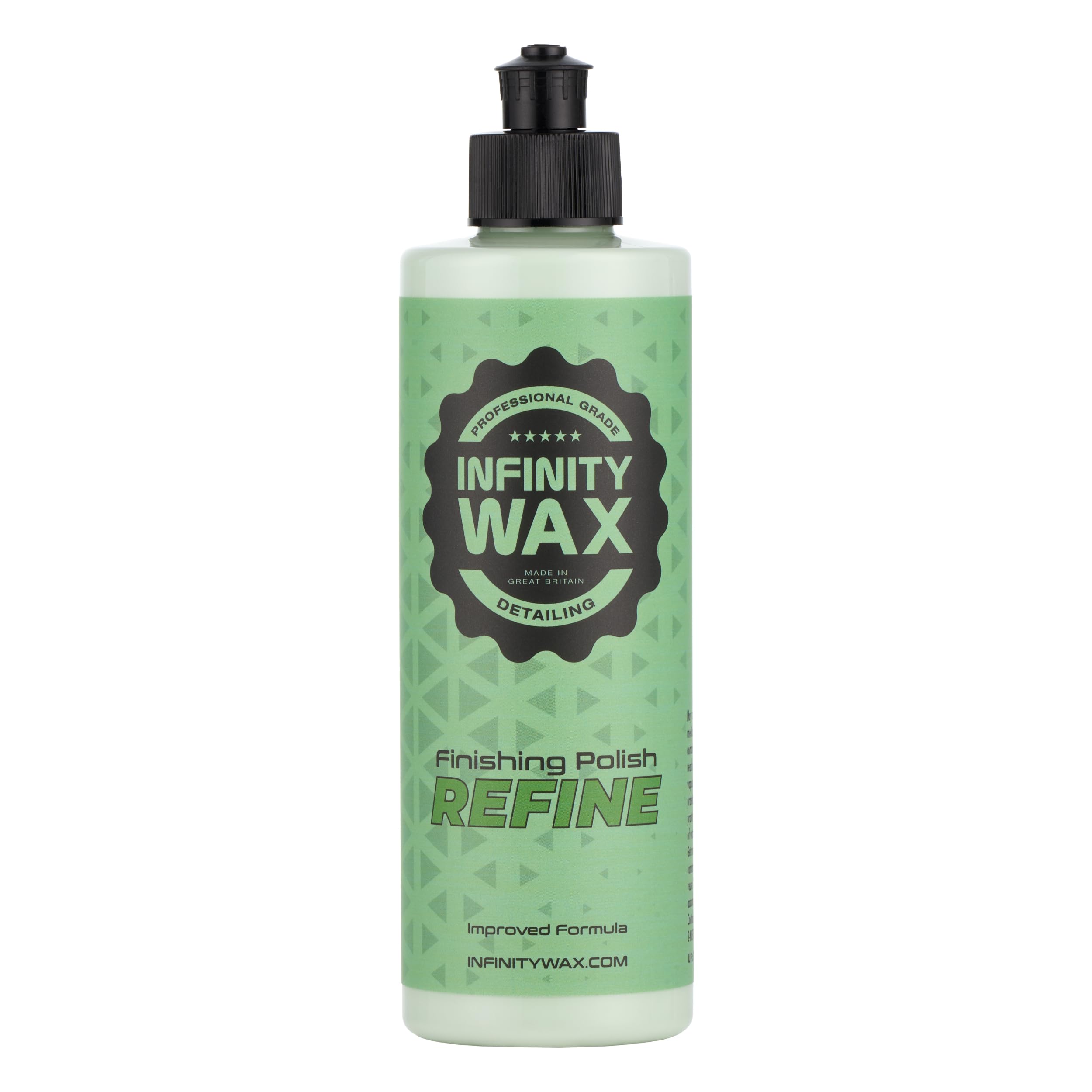 Infinity Wax Refine Finishing Polish 250ml Ultra Gloss Enhancer & Hologram Remover Diminishing Abrasive Finishing Compound for Deep Clarity For Dual Action & Rotary Polishers