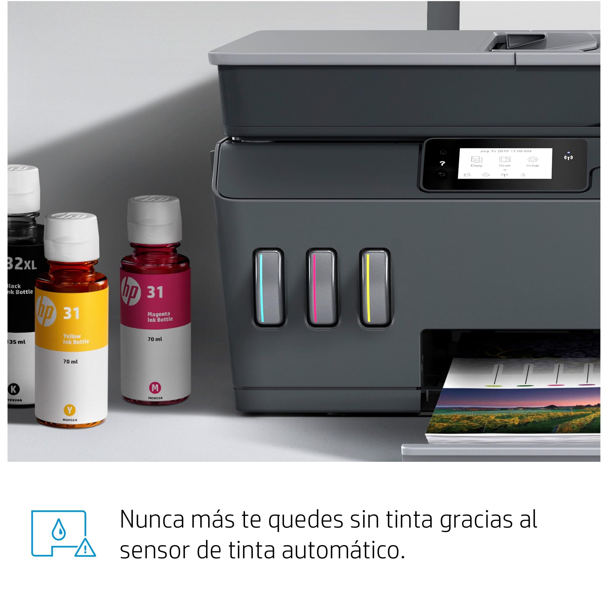 HP Smart Tank Plus 570 5HX14A- Impresora A4 Multifunción con Deposito de Tinta Recargable, Impresión a Color, Escaner, Copiadora, Wi-Fi, Smart App, Negro