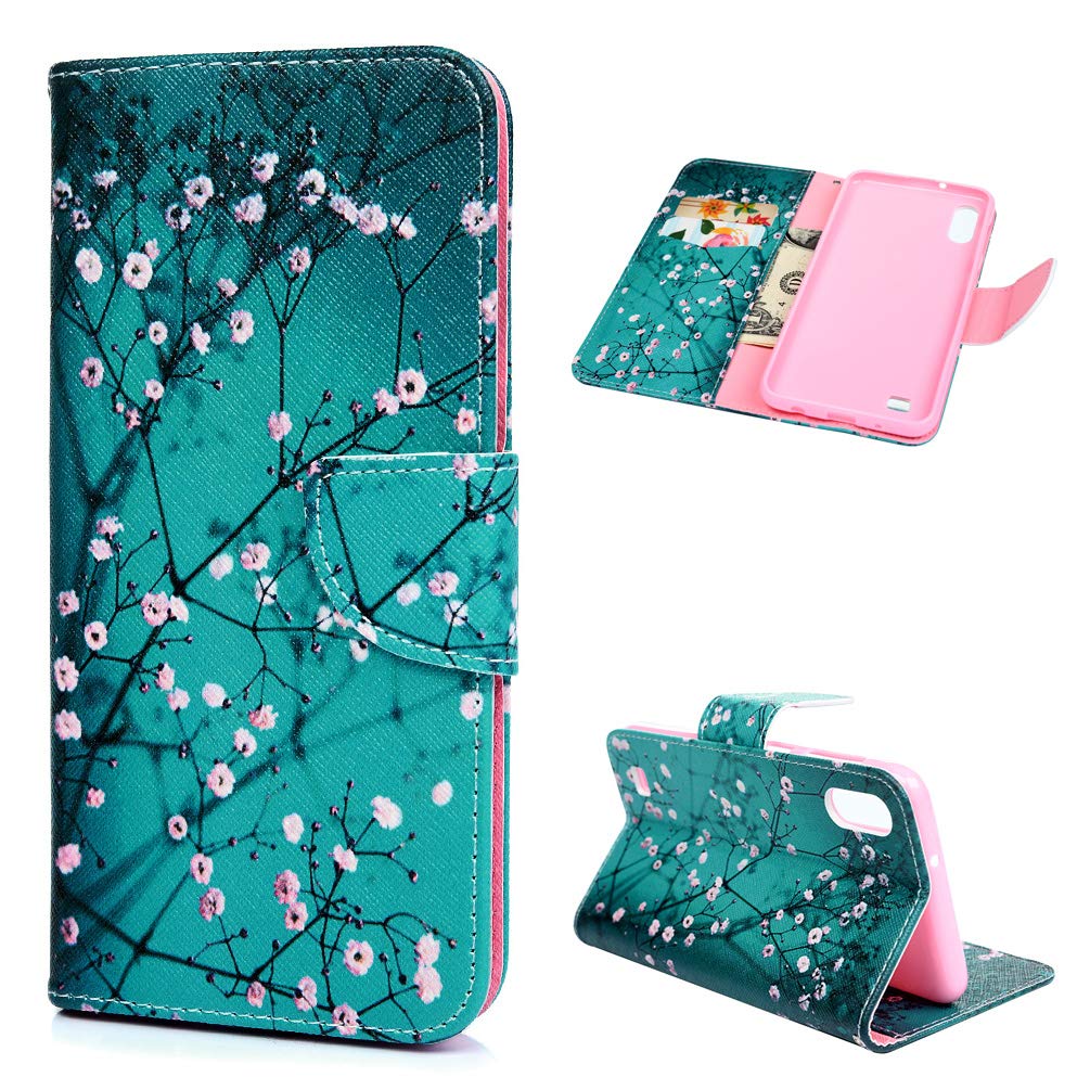 Samsung Galaxy A10 Case, Shockproof PU Leather Flip Notebook Wallet Case with Magnetic Closure Stand Card Holder ID Slot Money Pouch Folio TPU Bumper Protective Skin Cover for Samsung Galaxy A10