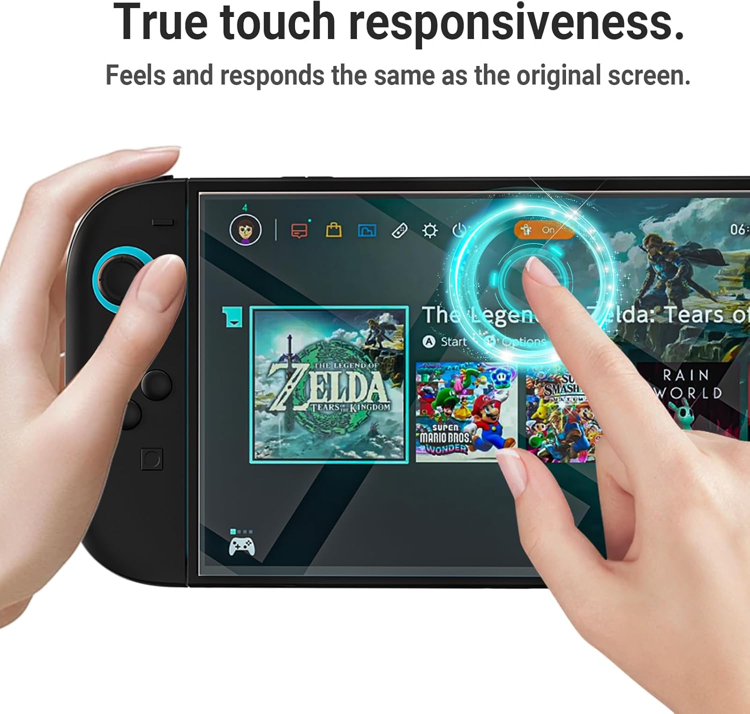 HEATFUN Switch 2 Screen Protector, Blue Light Blocking Tempered Glass Screen Protector for Switch 2, 9H Hardness, HD Clear, Anti-Fingerprint, Anti-Scratch, Eye Protection, Easy Installation - 2-Pack - Image 6