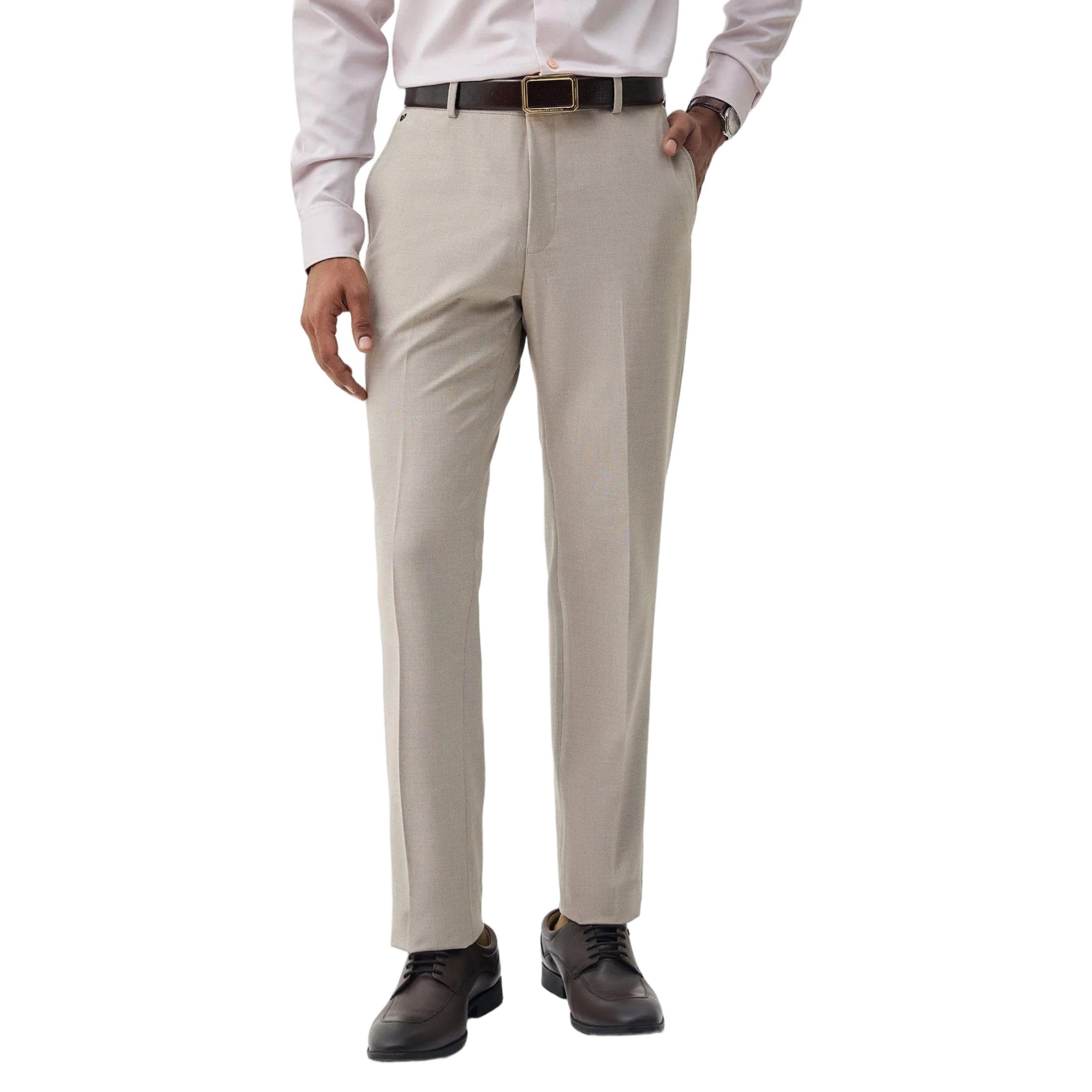 blackberrys Men's Solid Brown Slim-Fit Trousers |Office Wear & Casual Wear-picture-50