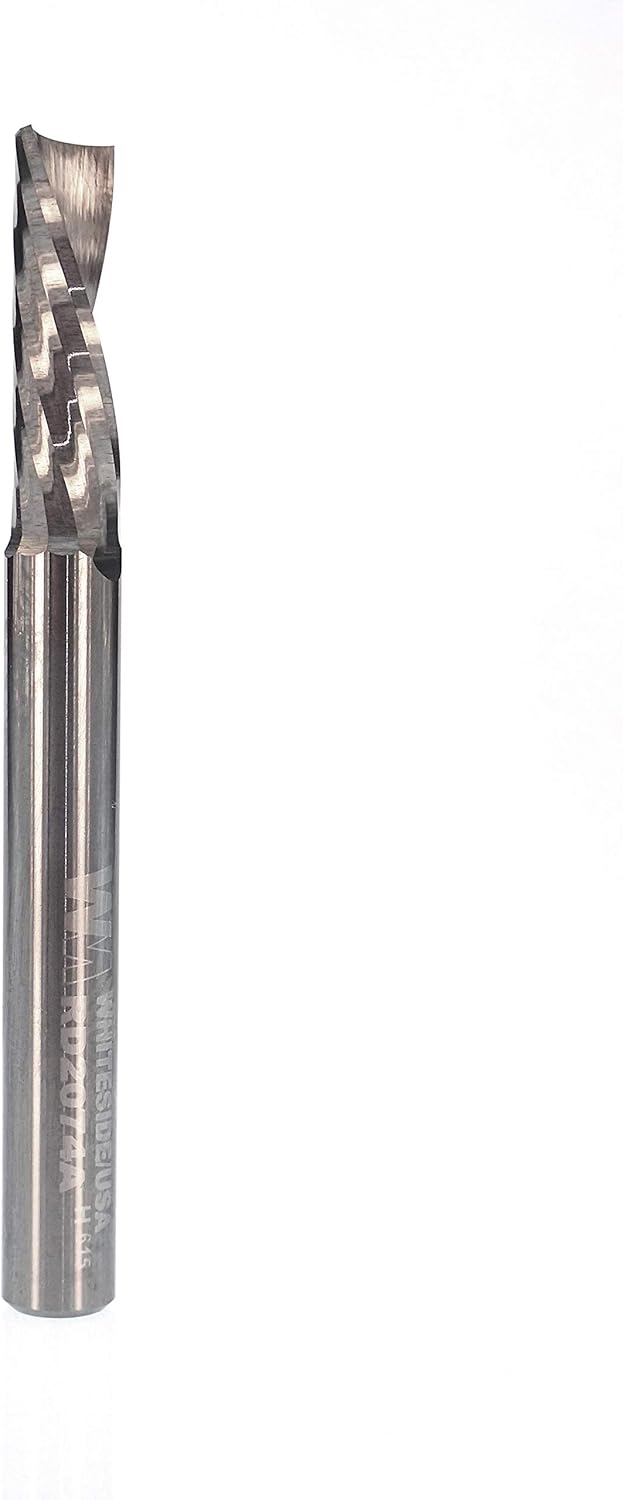 Whiteside Router Bits RD2074A Single O-Flute with Spiral Down Cut 1/4-Inch Cutting Diameter and 3/4-Inch Cutting Length