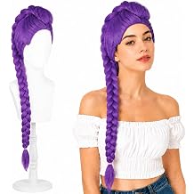 Purple Long Braided Cosplay Wig for Women, Teens & Girls