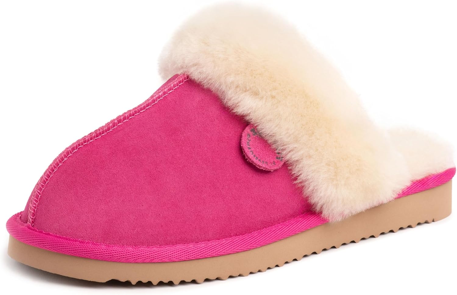 Fireside by Dearfoams womens Fireside Sydney Shearling Fur Indoor/Outdoor Scuff Slipper With Wide Widths
