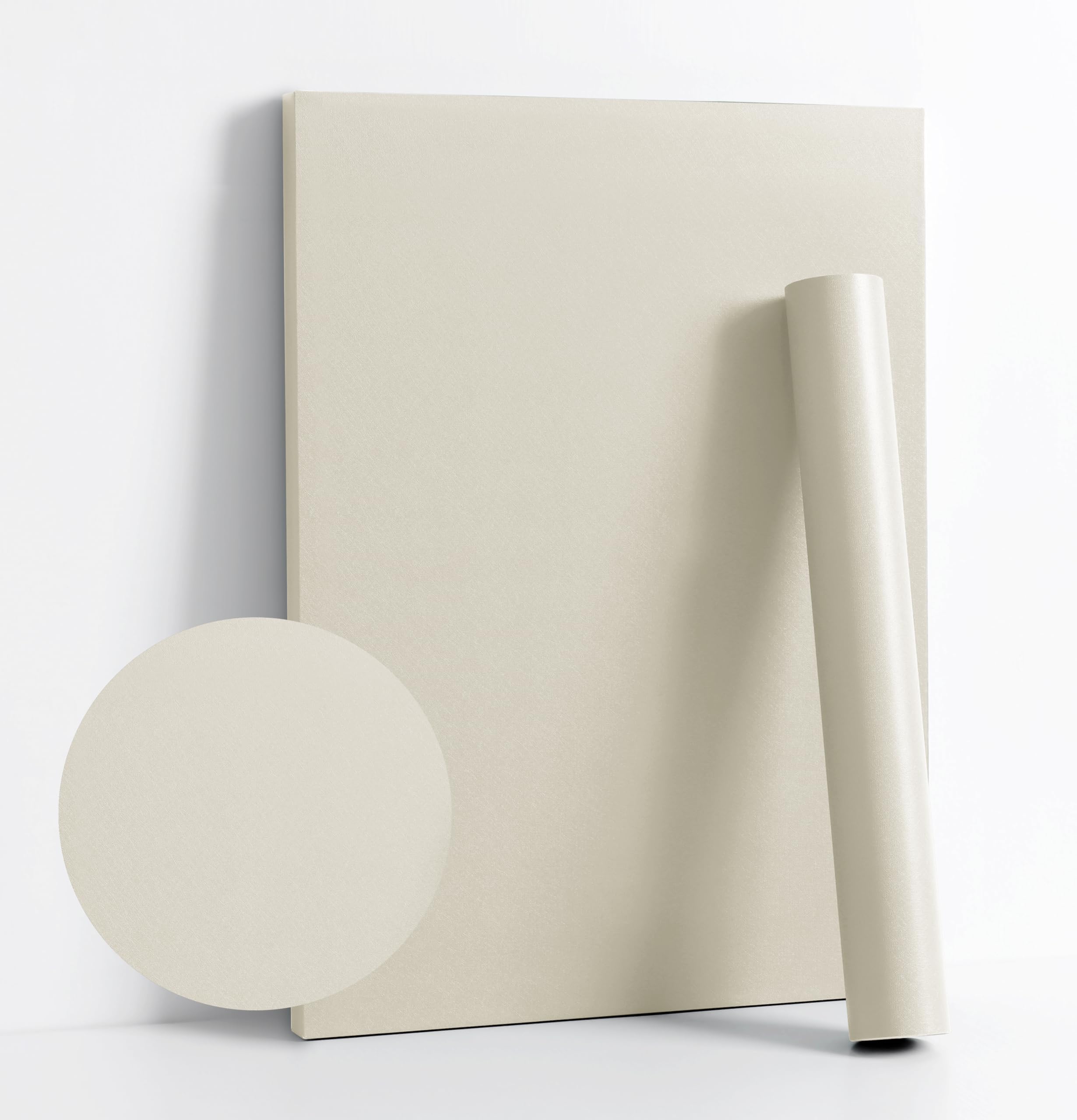 Dimoon 78.7 x 15.7 inch Skin Wallpaper Stick and Peel Off Thick Cream White Removable Wallpaper White Waterproof Cream Wall Adhesive Countertop Cabinet Shelf PVC Roll