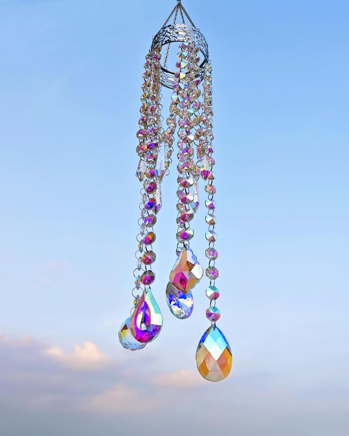 Crystal Chandelier Suncatchers for Indoor Windows Hanging Sparkly Decorations with Prism Beads Sun Catcher Rainbow Maker Home Decor