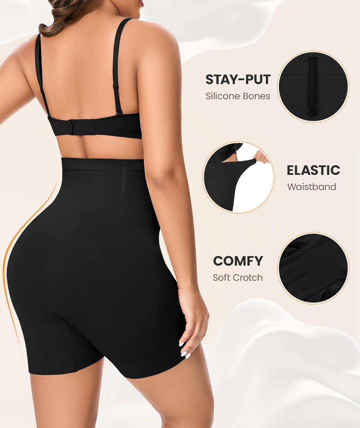 Womens Shapewear Tummy Control, Girdles for Women Body Shaper High Waist Shapewear Shorts Under Dress - Image 3