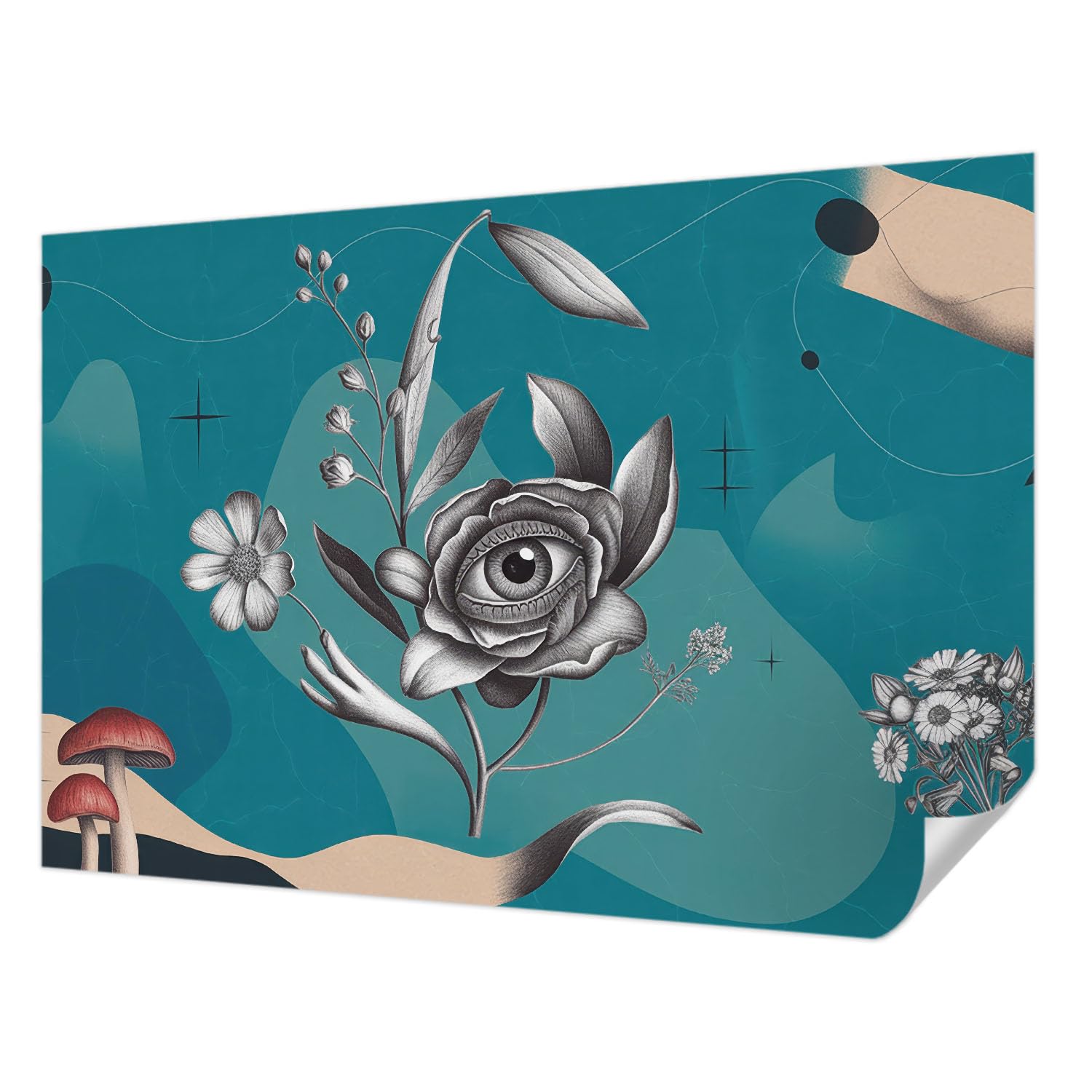 Fotomural autocolante para dormitorio y sala de estar Ojo de flor