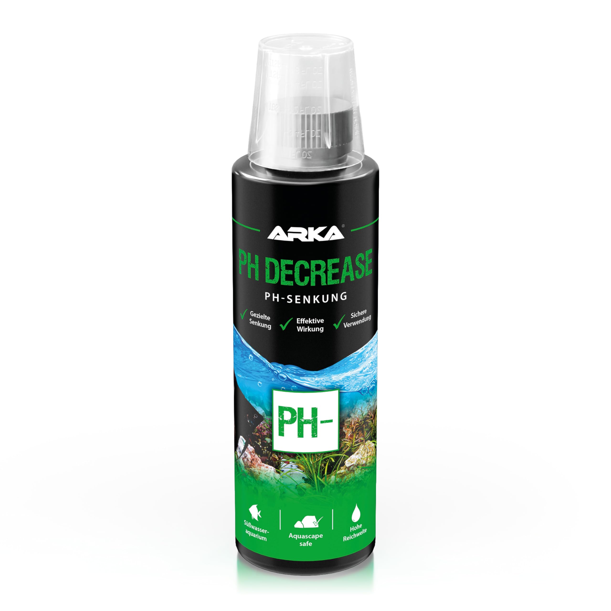 KH/pH Minus Aquarium 236 ml – reguliert Karbonathärte & pH-Wert sicher – für Süßwasseraquarien, empfindliche Fische, Pflanzen & Aquascaping – ARKA pH Decrease