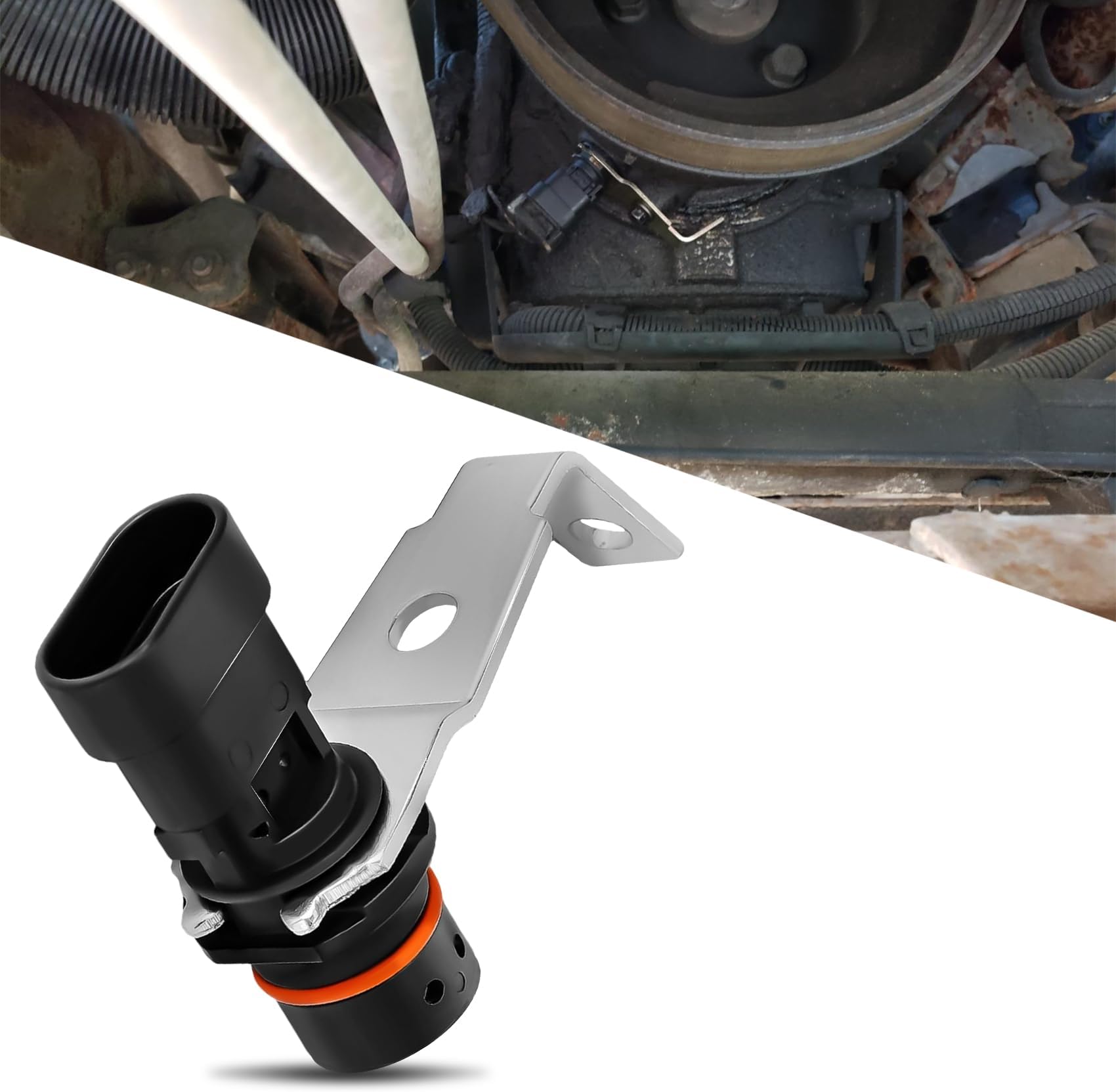12596851 Premium Engine Crankshaft Position Sensor Compatible with Chevry GMC & Cadillac, Suburban Silverado Express C1500 K1500 K2500 K3500 Tahoe G30 Sierra, Replace #10456042