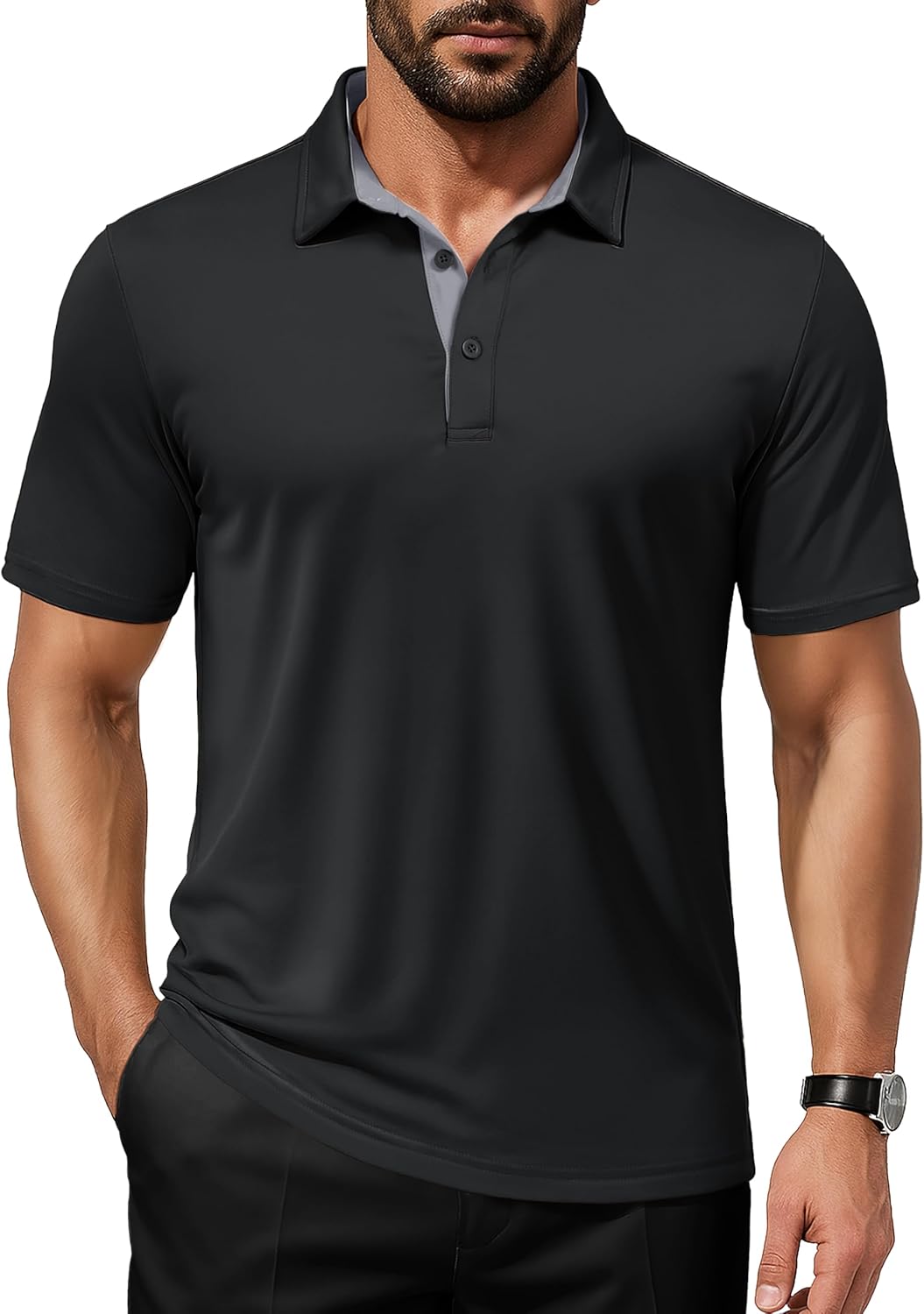 MAGCOMSEN Men's Polo Shirts Short Sleeve UPF 50+ Dry Fit Performance Golf Shirts Casual Athletic Collared Shirt - Image 2