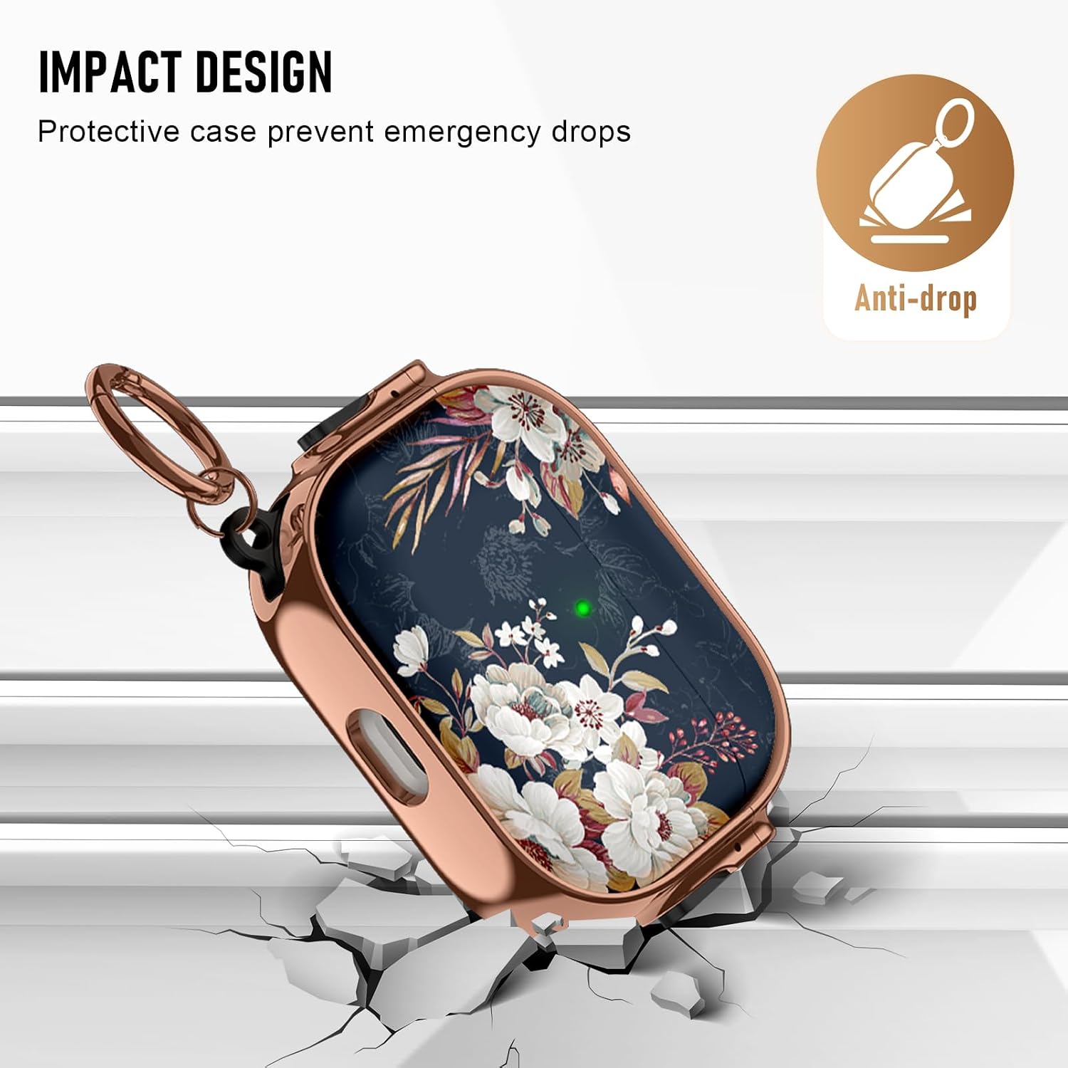 Maxjoy for Apple Airpods Pro 3 case(2025) with Safety Lock,Compatible Airpods Pro 3rd Generation case Cover,for Cute AirPods Pro Case for Women Girly with Keychain-White Flower