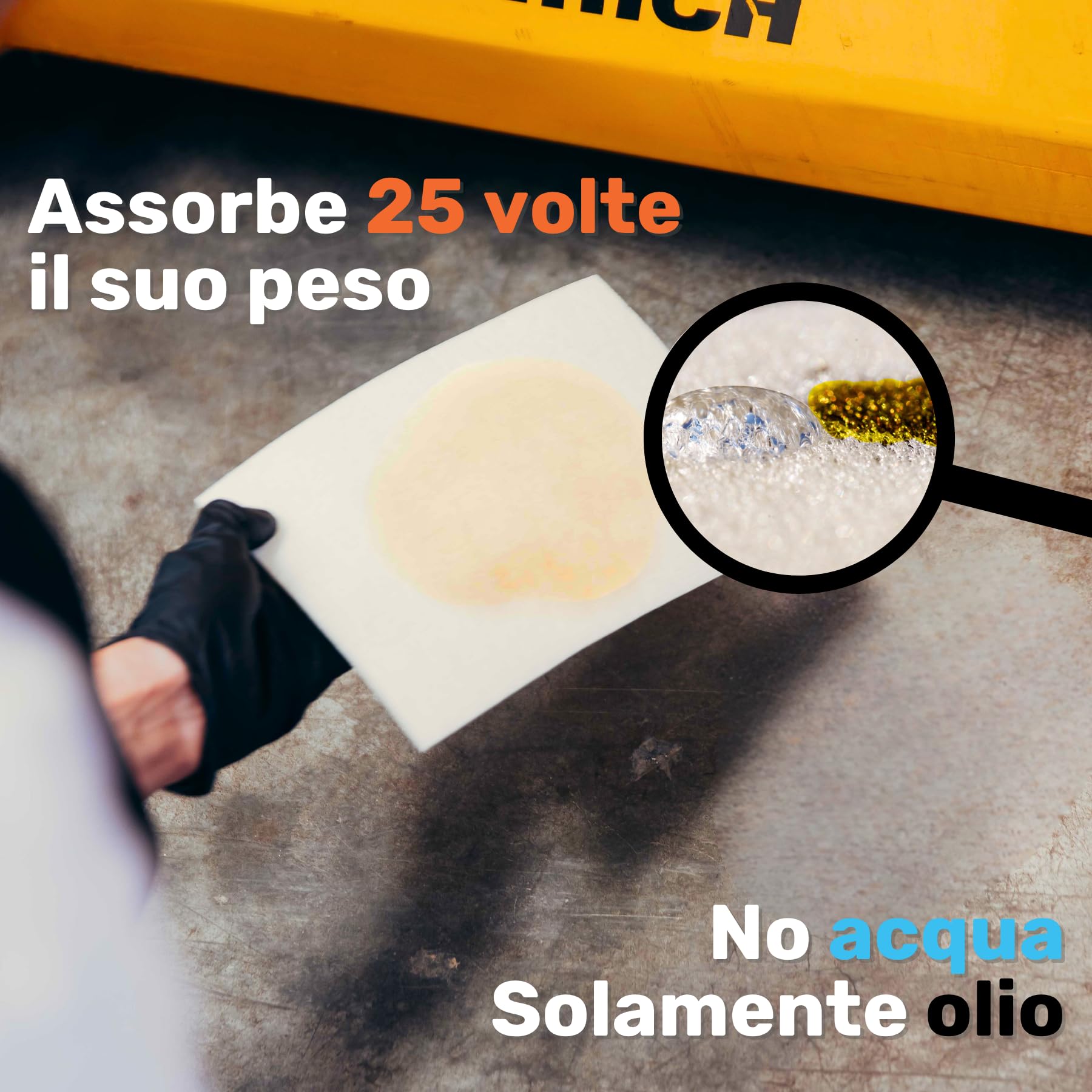Kit da 2 Spugne Oleoassorbenti e Idrorepellenti, 33 x 48 cm H 0.5 cm, Riutilizzabili, per Pulizia di Oli e Liquidi