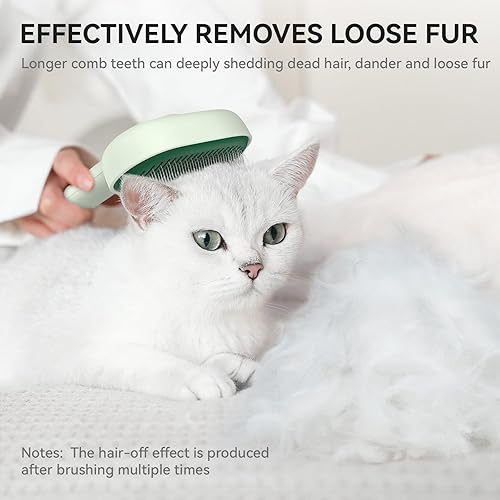 Vista 15 de Aumuca - Cepillo para gatos de pelo largo o corto de interior, para eliminar el pelo suelto, peinado de gatos, masaje de gatitos y cachorros; Blanco