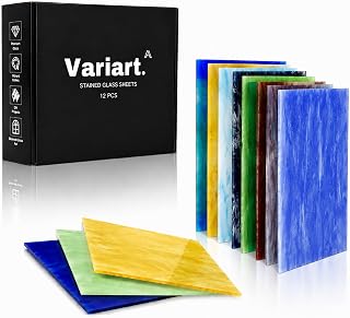 VARIART Stained Glass Sheets 4x6 Inch, Perfect for Small Crafts & Beginners