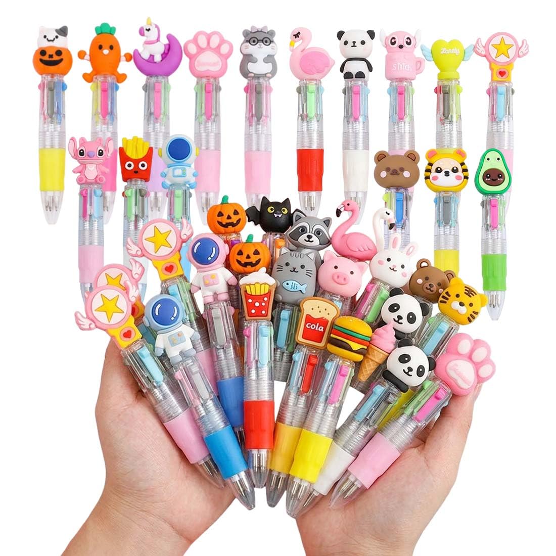 Penne Multicolore 4 Colori 15 Pezzi con Animali Kawaii Gadget Compleanno Bambini