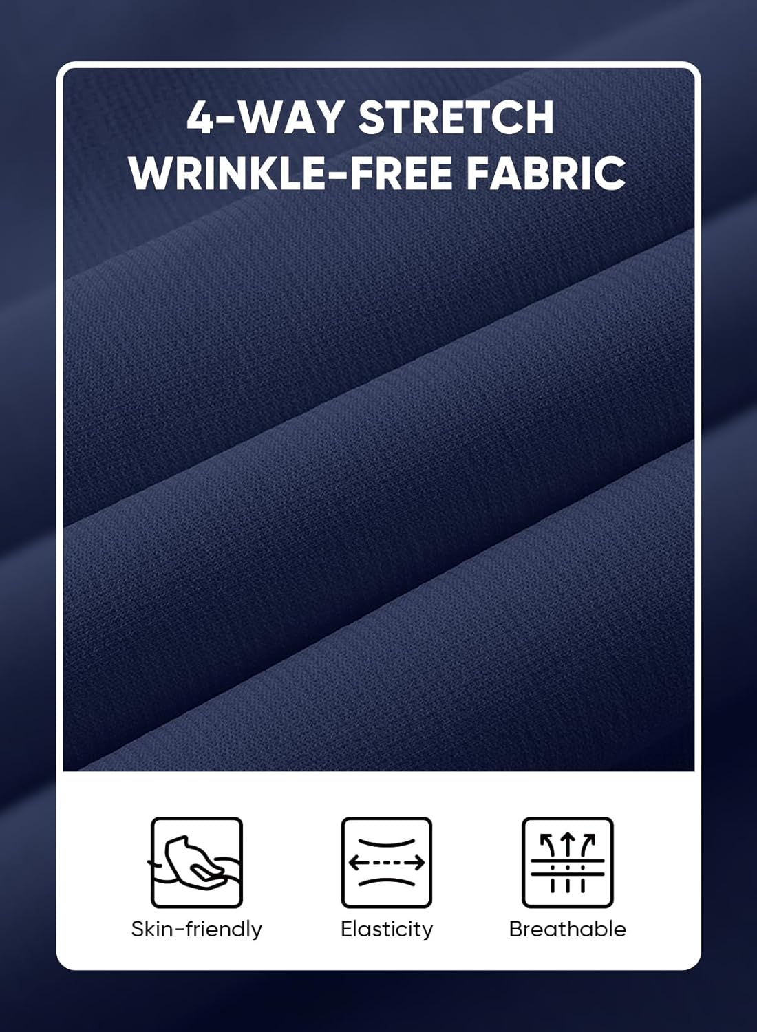 JMIERR Men's Muscle Fit Button Down Shirts Summer Casual Short Sleeve High Stretch Wrinkle-Free Shirt - Image 6