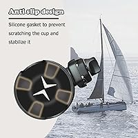 Vista 2 de Soporte para vasos de riel de barco, soporte universal para bebidas marinas sin perforación, instalación en riel convertible de Bimini Top o poste