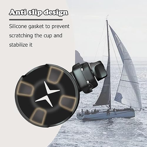 Miniatura 2 de Portavasos para riel de barco, soporte universal para bebidas marina, sin perforación, instalación en riel Bimini Top Conver o poste, uso para