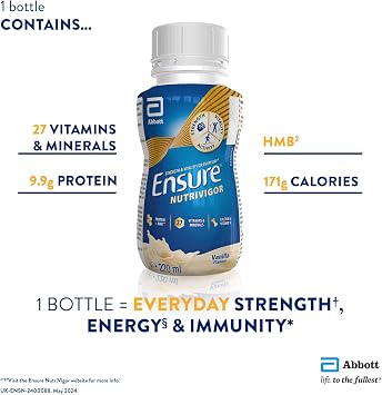 Ensure NutriVigor - Vanilla Flavour Shake –8x220ml – Nutritional Supplement