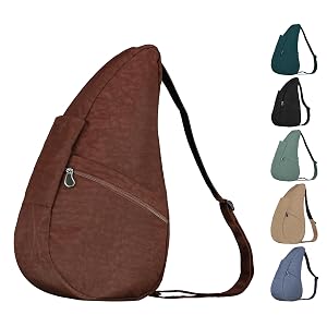 AmeriBag 19 Nylon Healthy Back Bag Ergonomic Crossbody Sling for Everyday Use Travel Walking Comfort