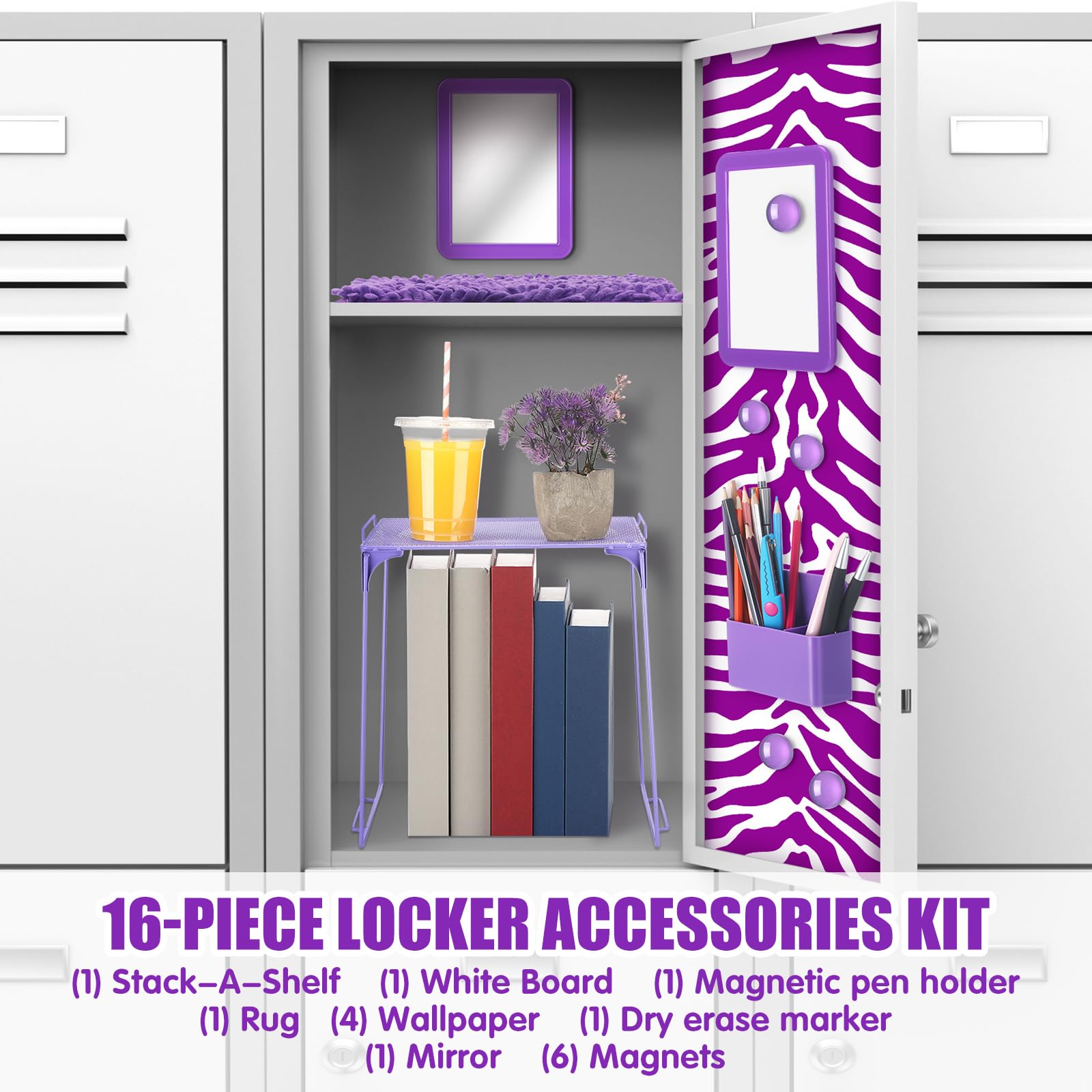 Magnetic Locker Rug Snapklik.com : Pinkunn 16 Pieces Locker Organizer Accessories Kit ...