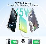INIU Chargeur portable, 45W PD Mince 10000mAh Banque de puissance avec intégré USB-C, Camping Outdoor Travel Business, pour Femmes Hommes Étudiants Famille Urgence