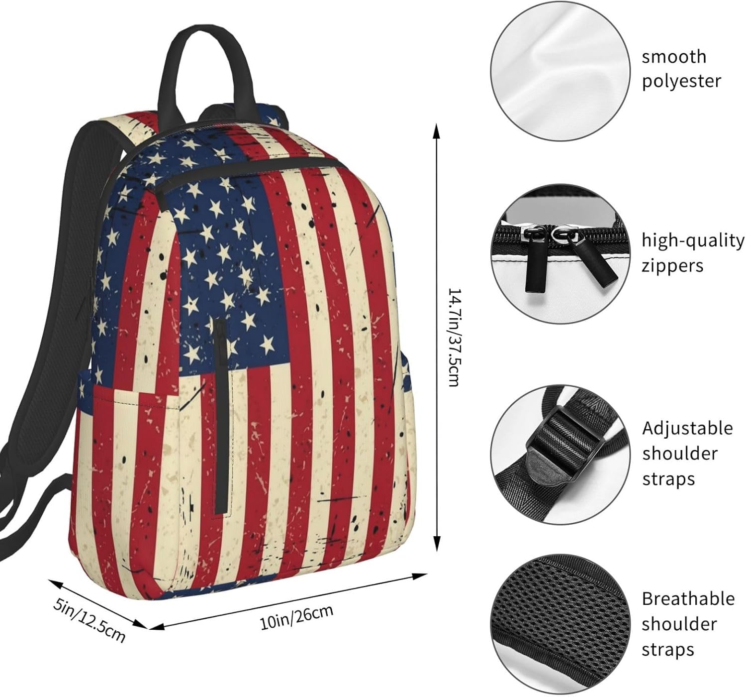 SWEET TANG American Thin Blue Line Flag Police love heart pattern black Backpack for Men Travel Laptop Backpack College Backpack Laptop Bag for Women