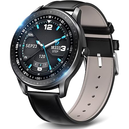 【24種類運動モード 2種類バンド付き】 スマートウォッチ 活動量計 万歩計 腕時計 歩数計 多種類文字盤 IP67防水 ビジネス運動両用 1.3インチ大画面 フルタッチスクリーン 明度調節 天気表示 音楽制御 スマートブレスレット 着信通知/アプリ通知 長持ちバッテリー アラーム 長座注意 レディーズ メンズ 日本語 母の日のプレゼント 父の日のプレゼント Bearoam (ブラック)