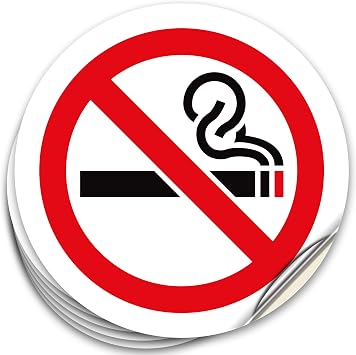 iSYFIX No Smoking Stickers Decals for Inside Windows - 6 Pack 3x3 Inch - Premium Vinyl Labels, Laminated for UV, Weather, Scratch, Water & Fade Resistance for Business, Schools, Stores, and Office