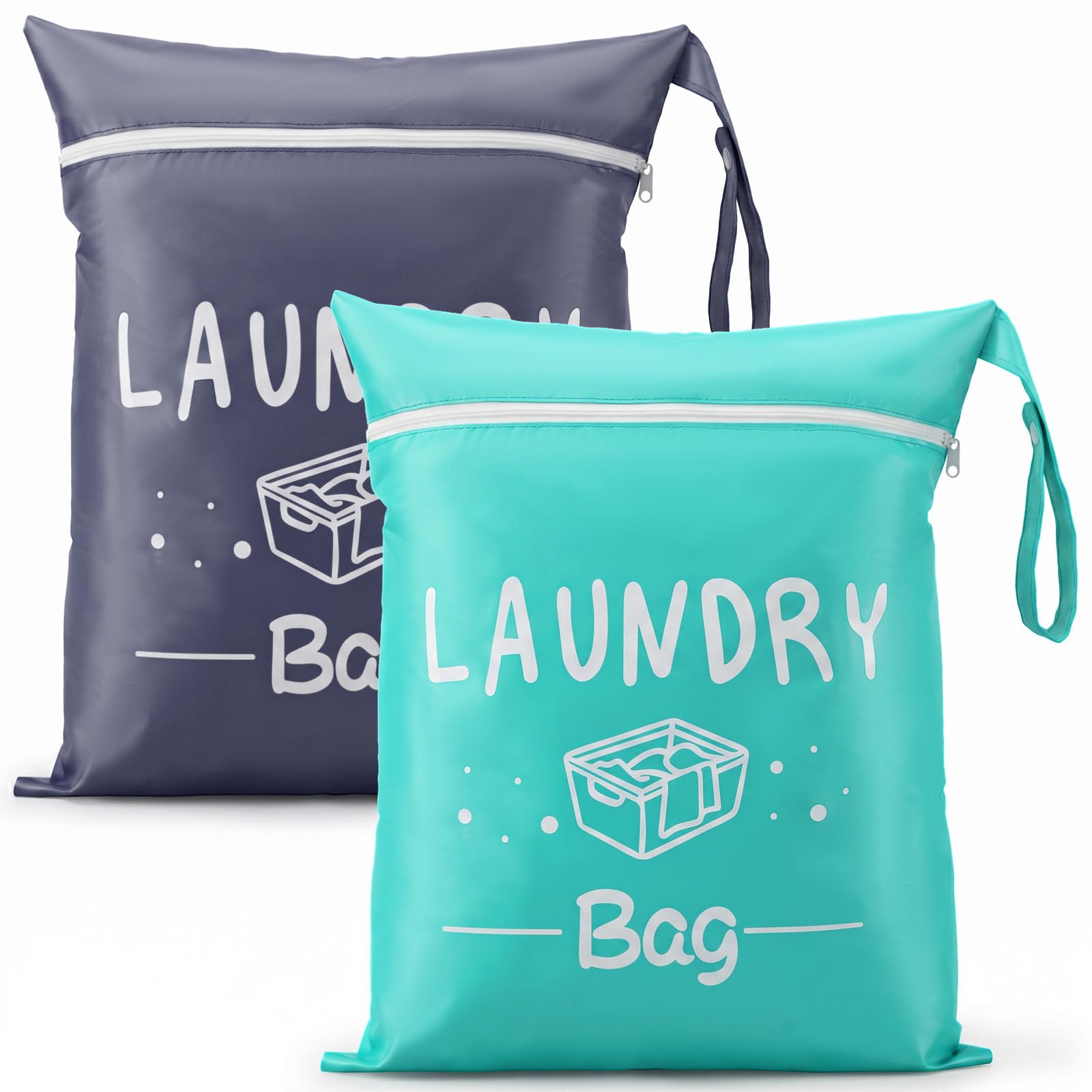 2 Pcs Travel Laundry Bag, Dirty Clothes Travel Bag Oxford Cloth 18.5" X 15"