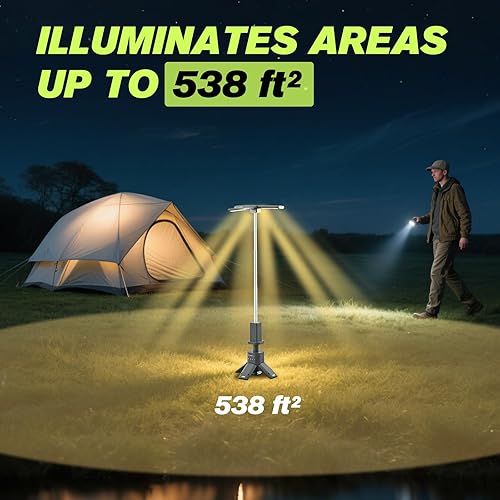 Miniatura 6 de Luz portátil para campamento, linterna telescópica de campamento de 14000 mAh con fuente de alimentación recargable, lámparas magnéticas regulables