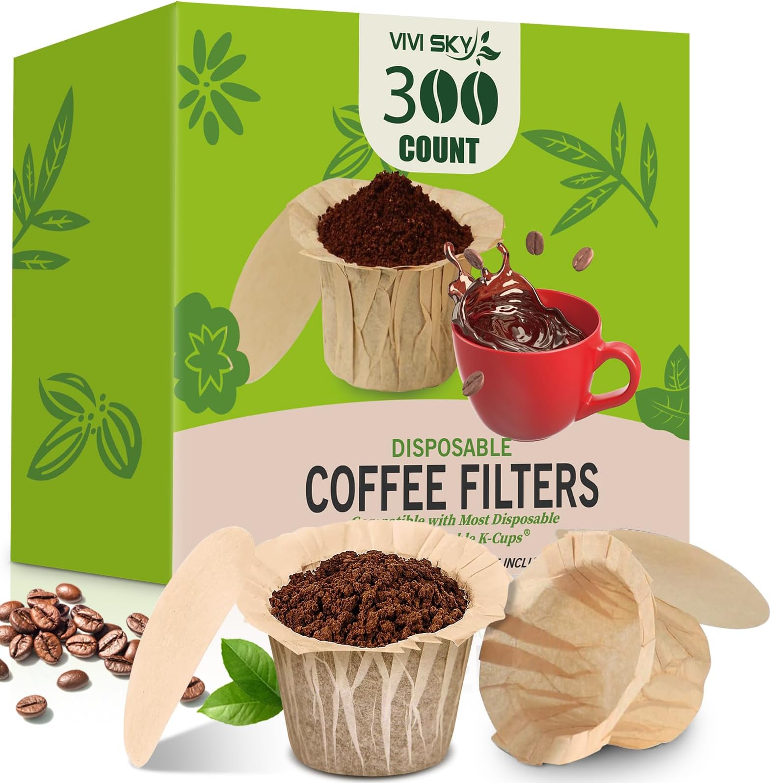 K cup Coffee Paper Filters with Lid Disposable for Keurig
