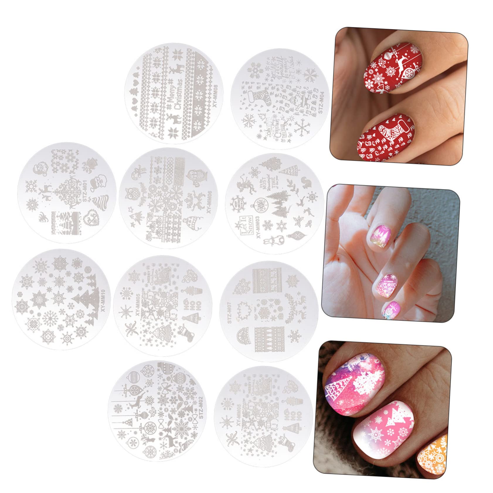 ABOOFAN 3 Set Di Piastre Per Nail Art Stamping Per Nail Art Natalizio Strumenti Per Manicure Per Decorazioni Confezione Assortita Da 10 Pezzi*3