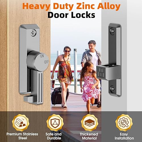 Miniatura 2 de Pestillo para puerta de granero, cierre de 90180 grados, protege la privacidad Pestillos deslizantes de zinc, herrajes de seguridad para puertas