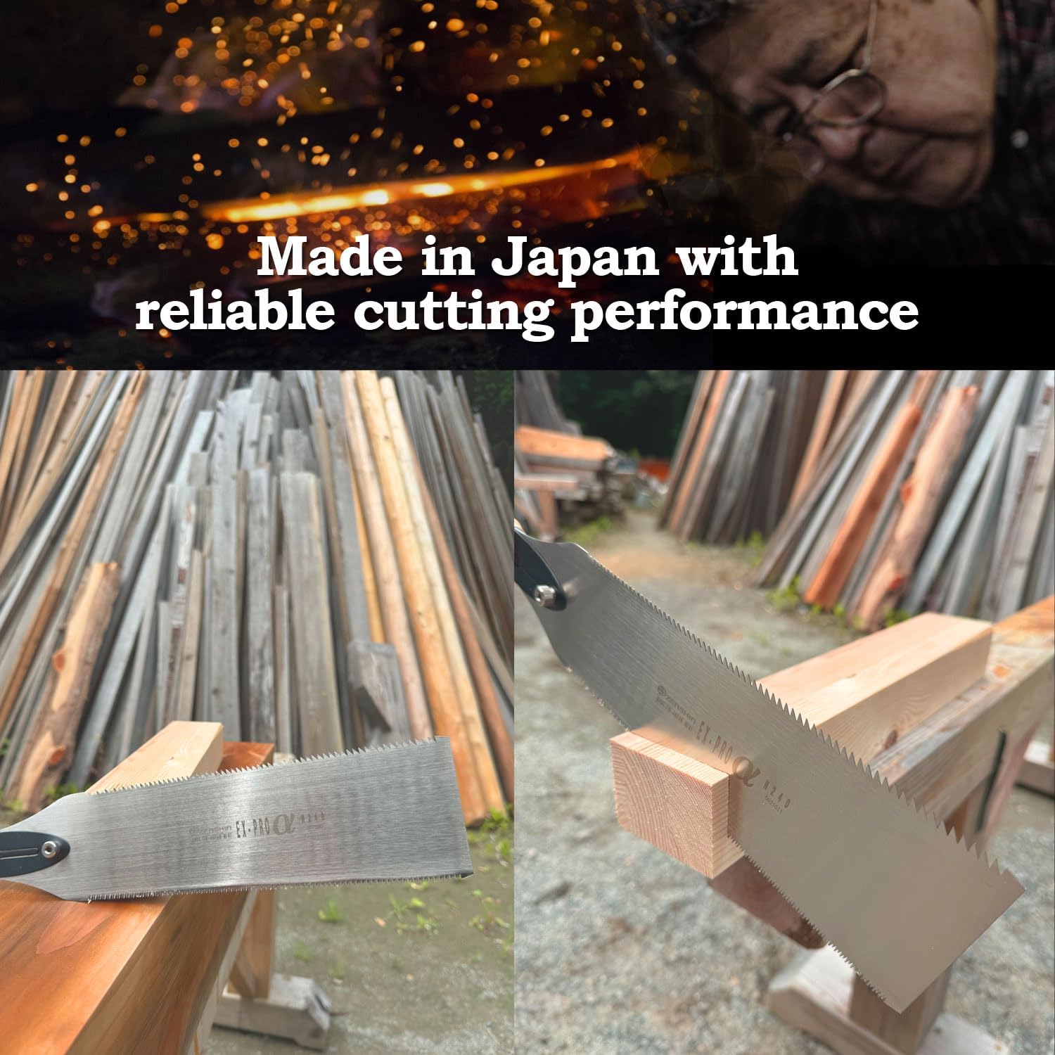 Japanese Pull Hand-Saw 9.5 Inch [ Made in Japan ] Ryoba Double Edges Rip & Cross Cut Saw for Woodworking Tools