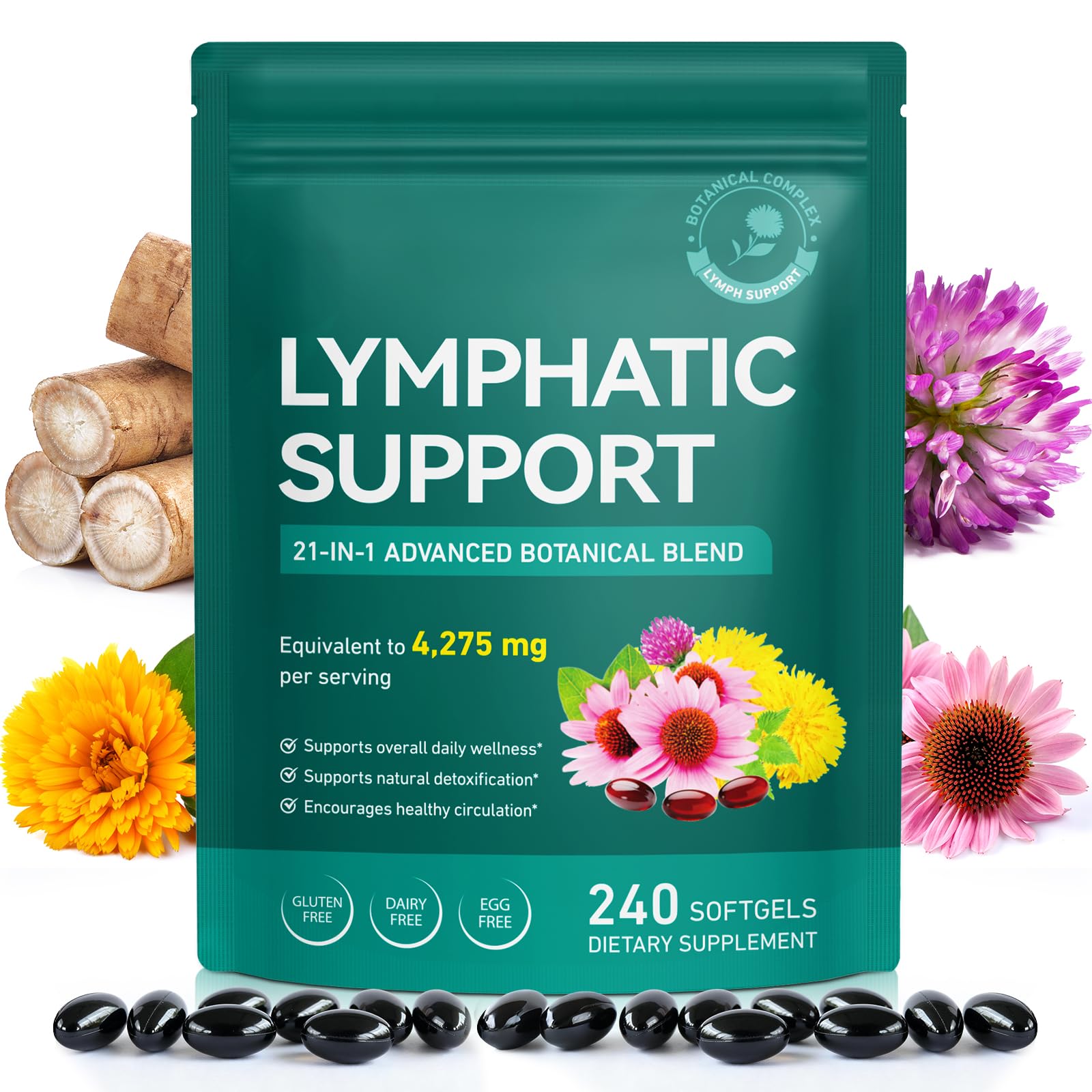 Amazon.com: Lymphatic Drainage Supplements-Echinacea, Dandelion