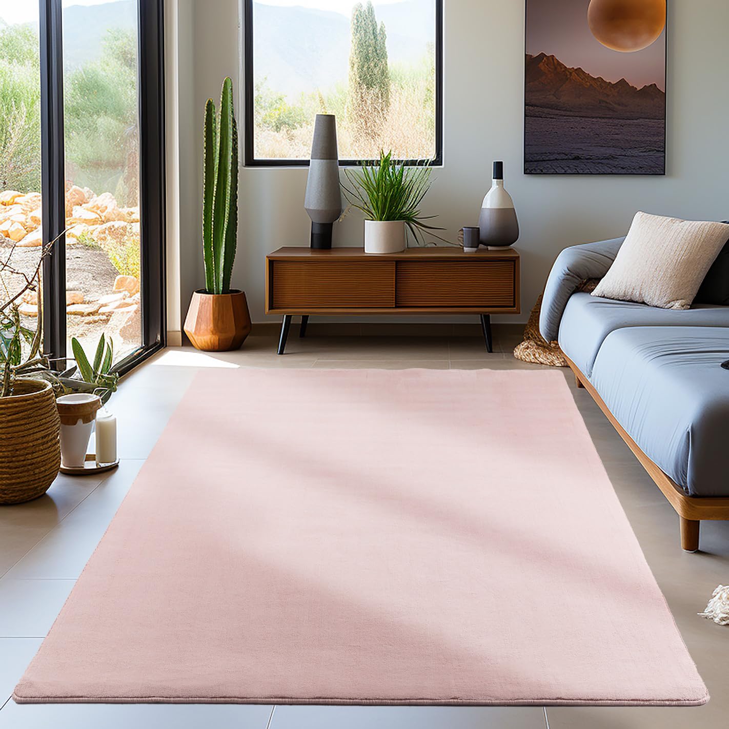 Carpetsale24 Waschbarer Teppich Kurzflor Modern Einfarbig Weich rutschfest Maschinenwaschbar Pflegeleicht für Wohnzimmer Schlafzimmer Flur Esszimmer