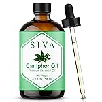 Siva Camphor Essential Oil - 4 Fl Oz - 100% Natural Camphor Oil - for Diffuser, Face, Skin Care, Aromatherapy, Hair Care, Scalp and Body Massage - with Dropper