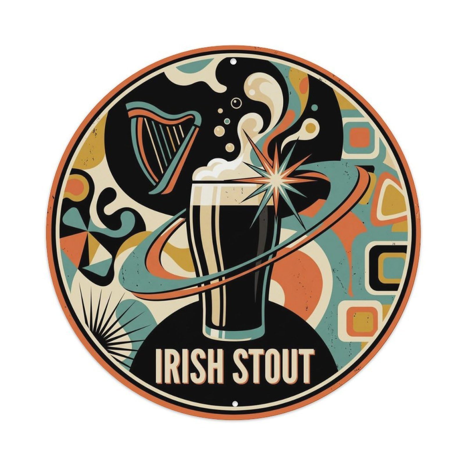 Irish Stout Beer Tavern Culture Retro Barrel Cellar Metal Tin Sign