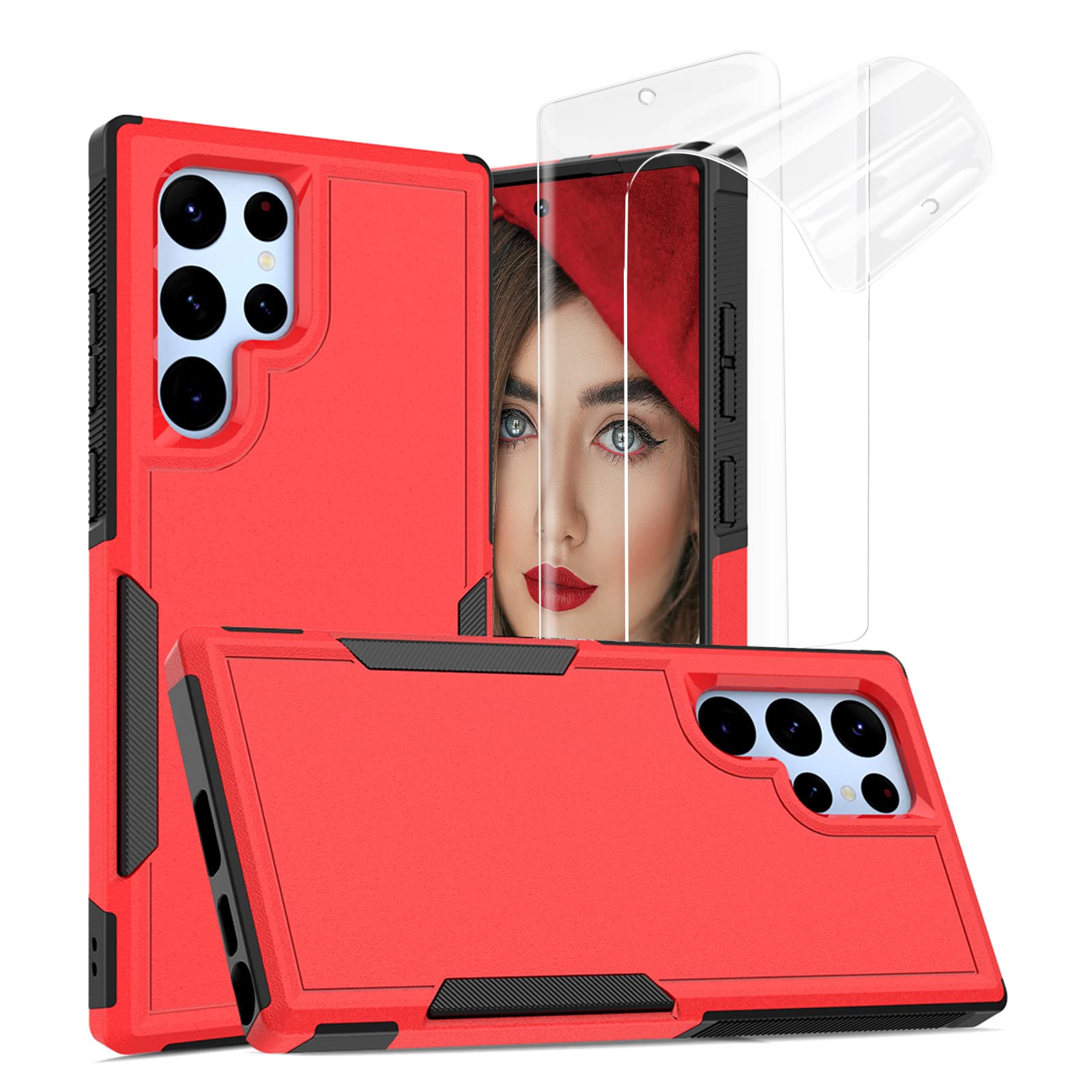 Jeylly for Samsung Galaxy S22 Ultra Case and Screen Protector, [Military Grade Drop Protection][Anti Scratch & Fingerptint] Impact Resistant Rugged