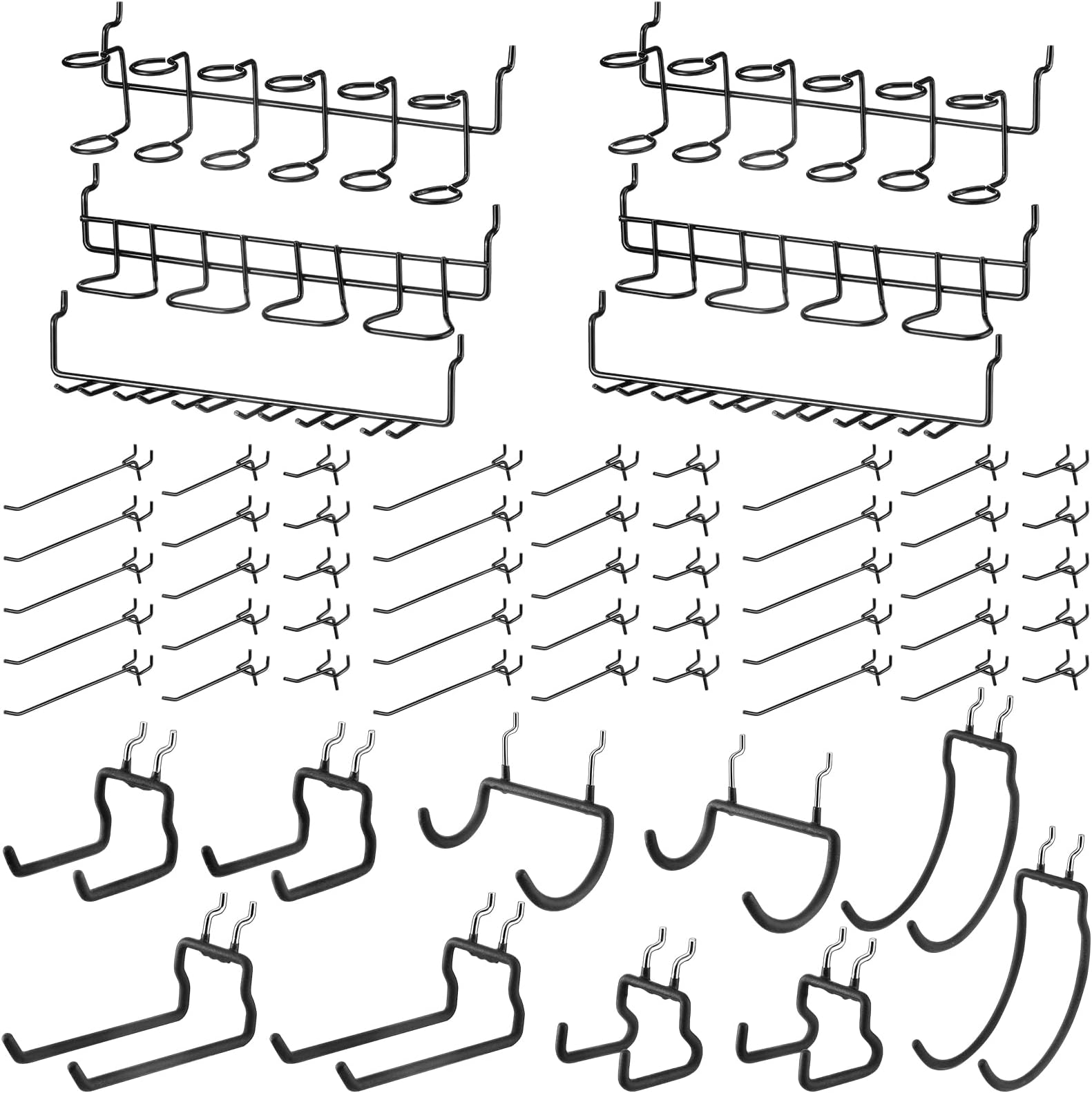 Hicarer 66 Pcs Metal Pegboard Hooks Set Including Hooks