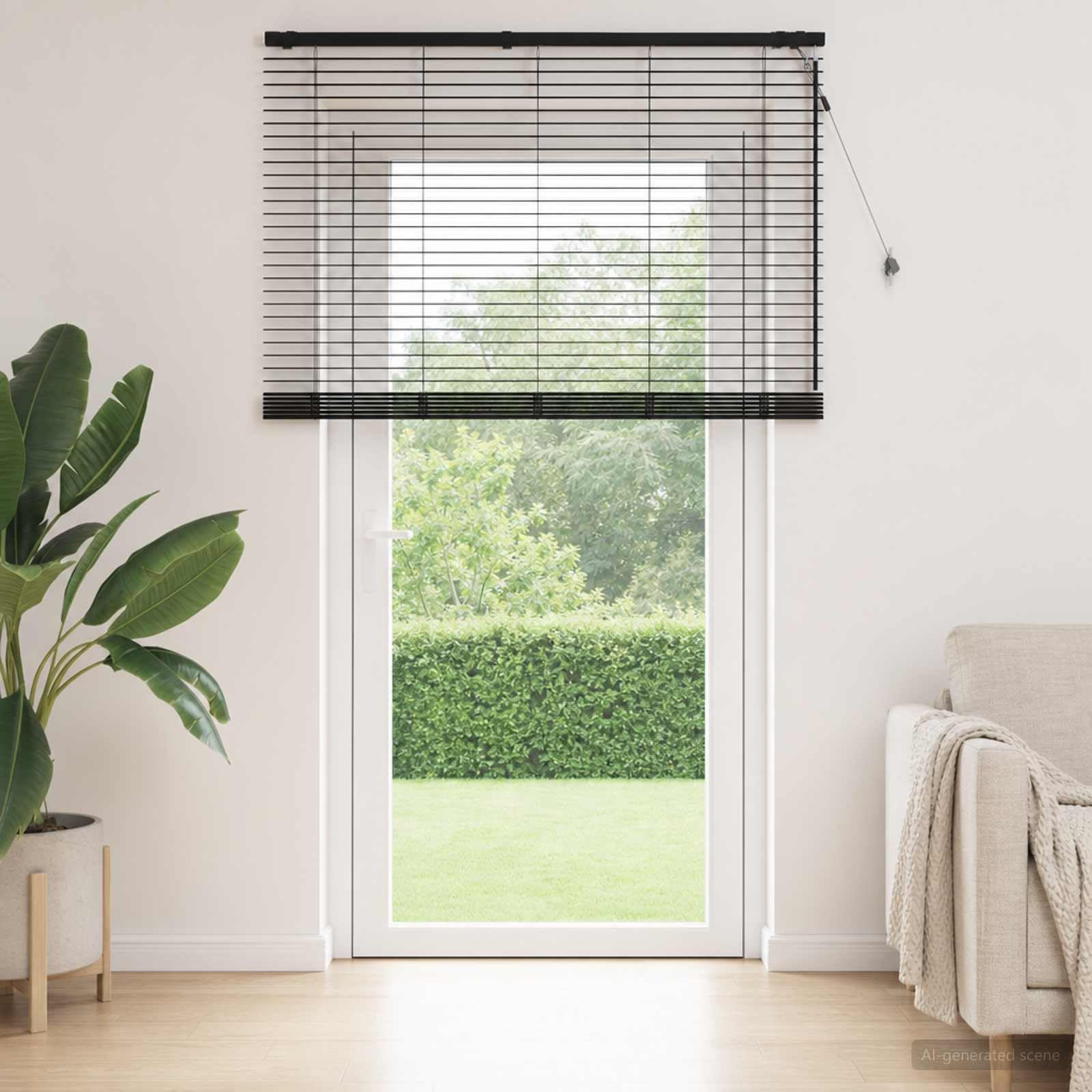 Jalousie Paulownia Holz Schwarz 150 x 250 cm
