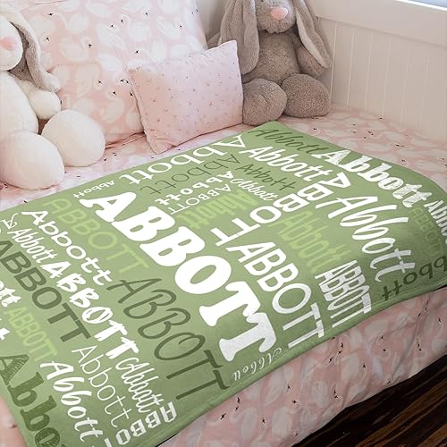 Miniatura 32 de Mantas de monograma personalizadas con nombres, manta personalizada para bebés niñas, manta de envolver con inicial, regalos personalizados