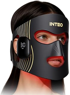 ICreateIInnovate Red Light Therapy Face Mask: 4 Modes, Breathable 3D Fit, 850nm Infrared LED, Portable Wireless for Skin Glow & Elasticity