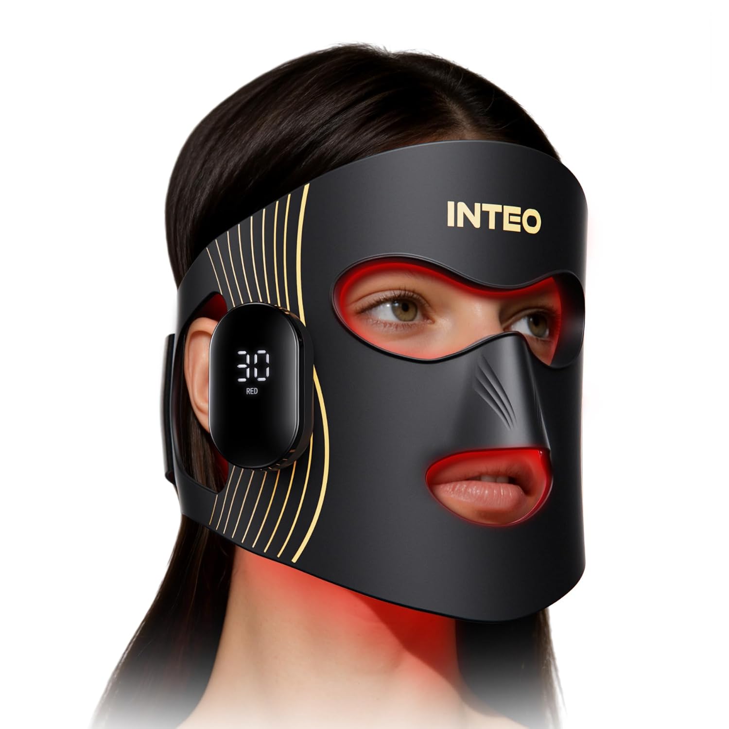 Red Light Therapy for Face 4 Modes Breathable Red Light Therapy Mask with 4 Color Light Modes 850NM