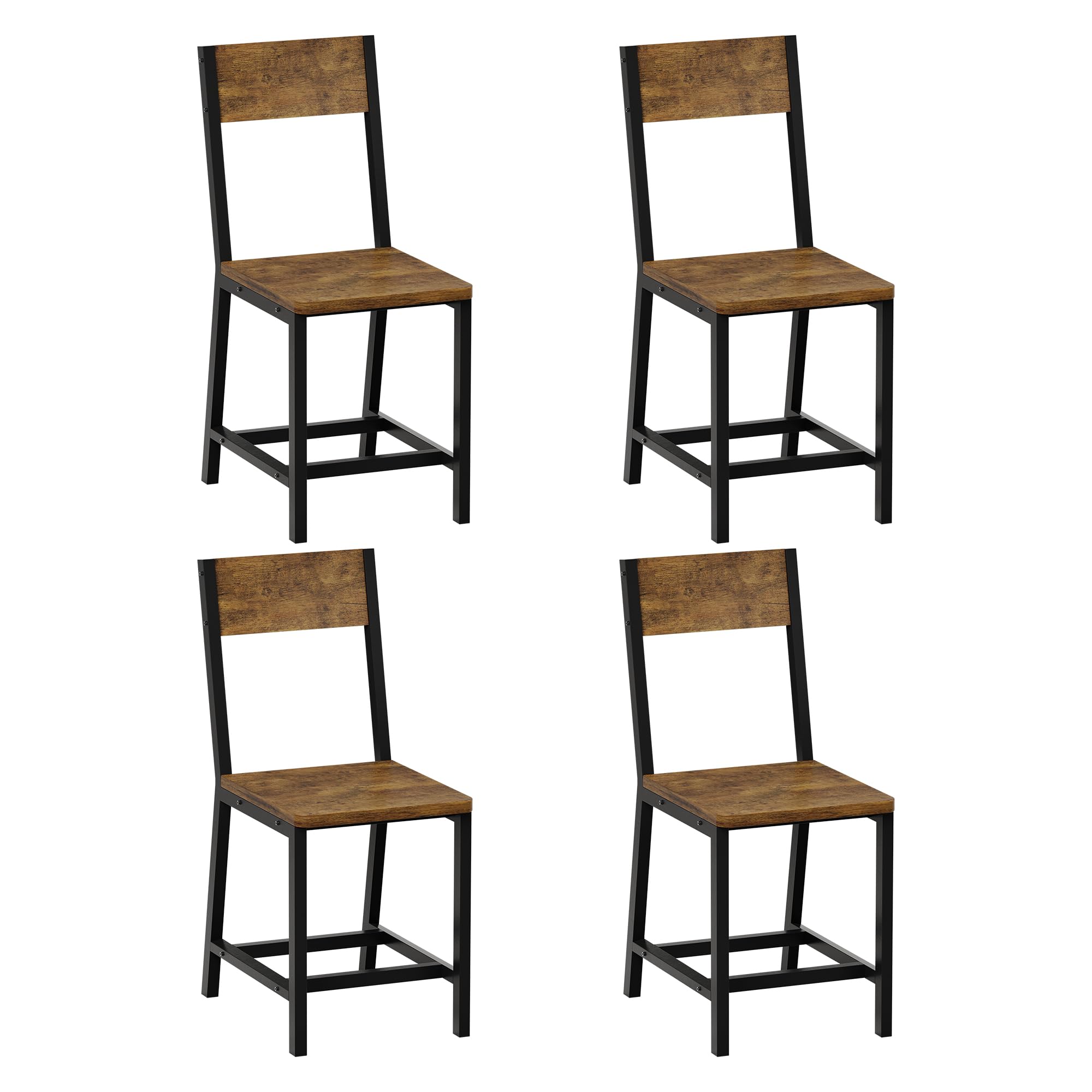 YOUDENOVA Dining Chairs Set of 4, Chairs with Backrest, Vintage Brown — image 1