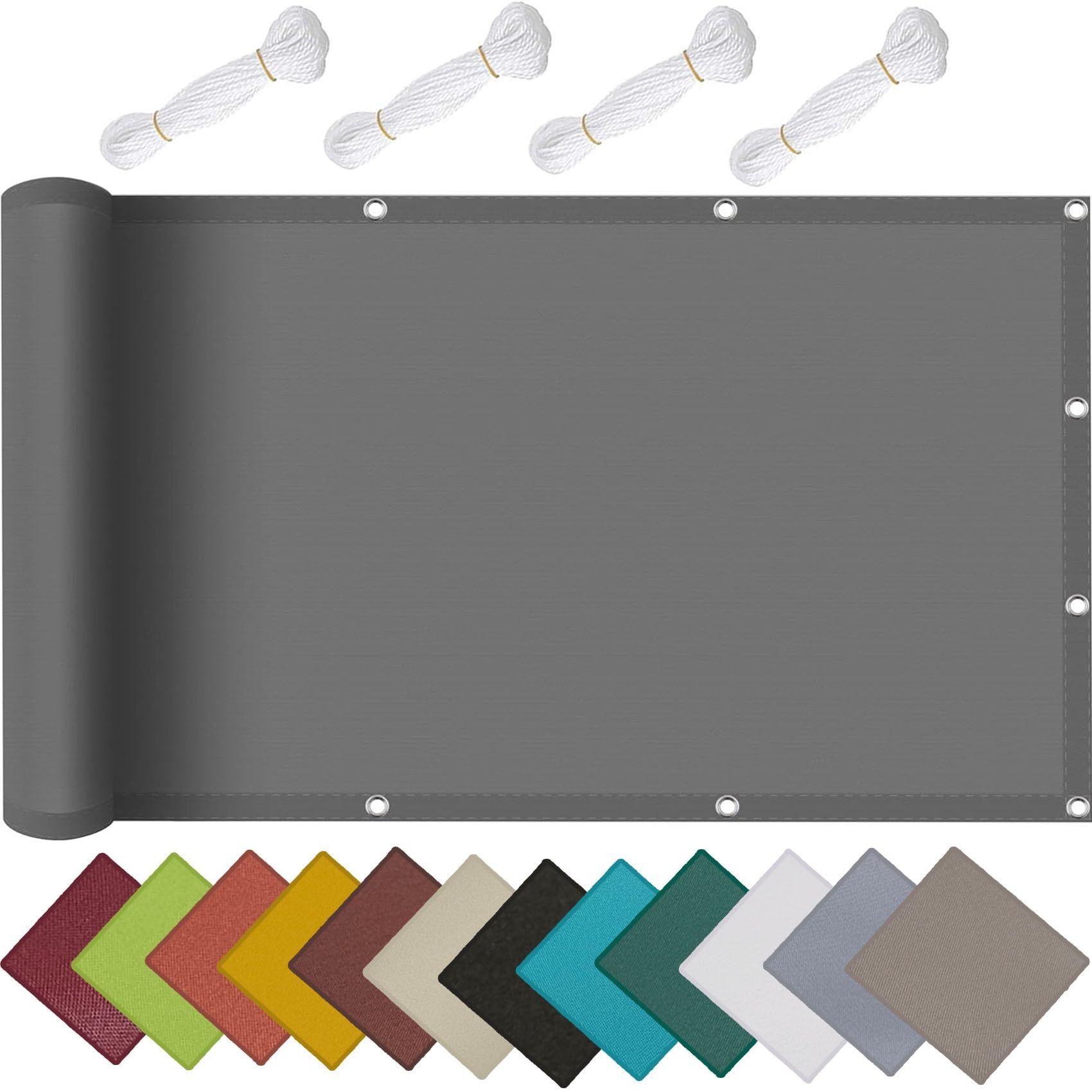 Auvent protection pour jardin et camping : voile d'ombrage 4x7 m gris