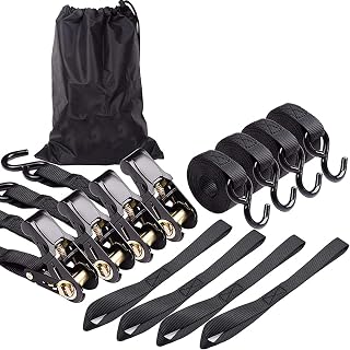 Ratchet Tie-Down Strap - Wide Handle Ratchet Rope with Ratchet Buckles | Heavy Duty Cargo Straps for Moving, Travelling Maxten