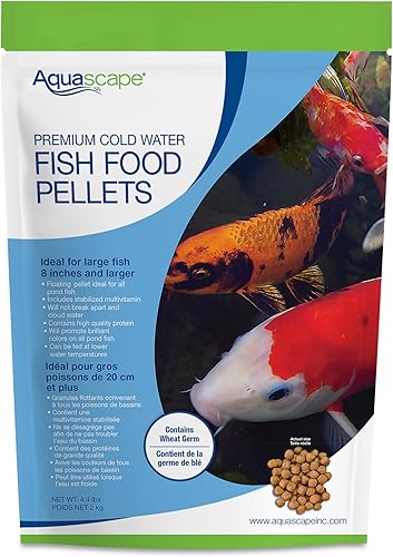 Aquascape 98872 - Pellets de comida de pescado de agua fría de alta calidad para Koi grande y peces de estanque, pellets grandes, 4.4 libras
